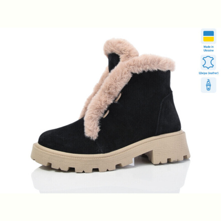 Ботинки Sali 333 чорний з кап-п.зима