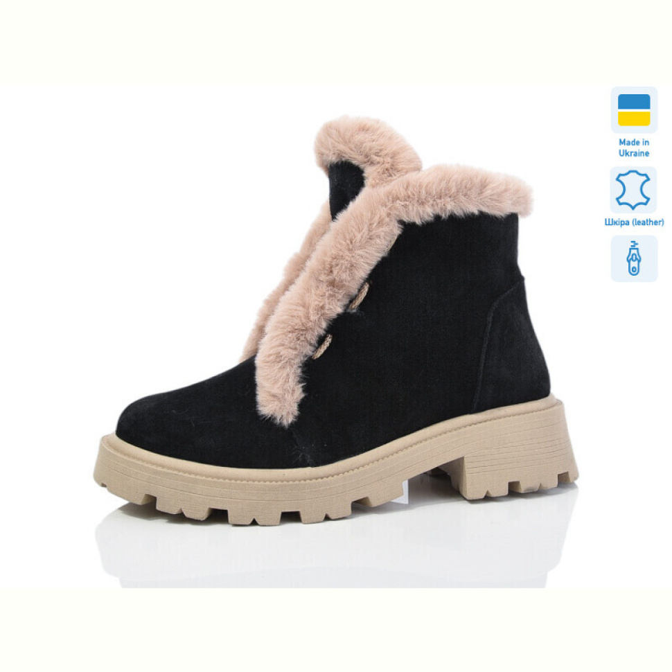 Ботинки Sali 333 чорний з кап-п.зима