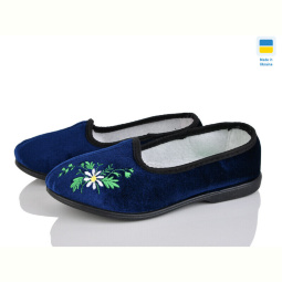 Тапки Крок Гофра вишивка синій