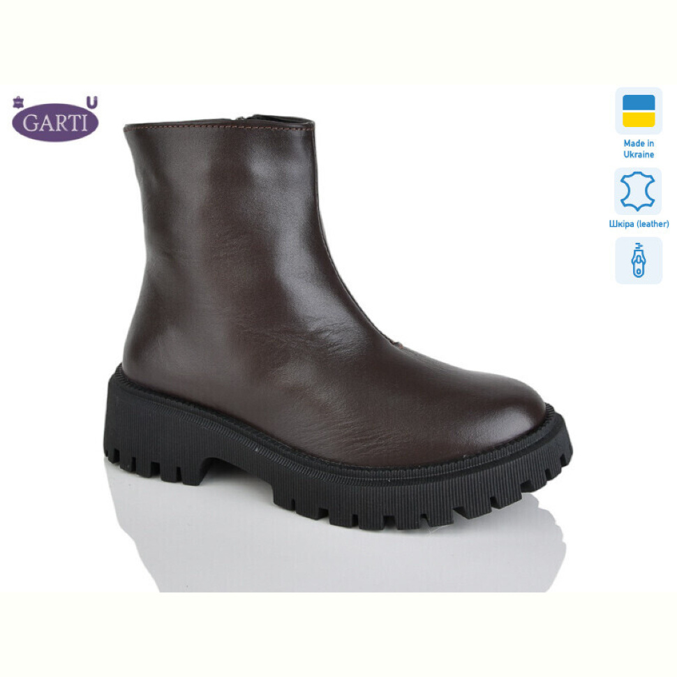 Ботинки Garti 6723 корич шкіра байка