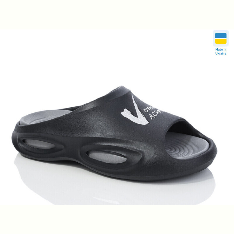 Шлепки Lot Shoes N135 чорний-св.сірий