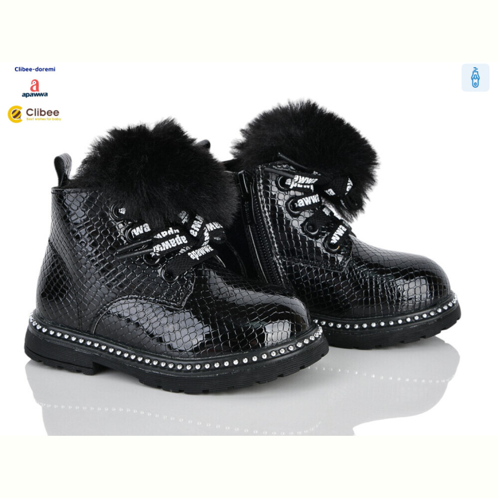 Ботинки Clibee-Doremi ANQ236-1 black фліс