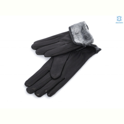 Перчатки RuBi 2 black шкіра олень махра