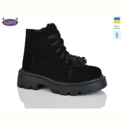 Ботинки Garti 6971 чорний замш хутро