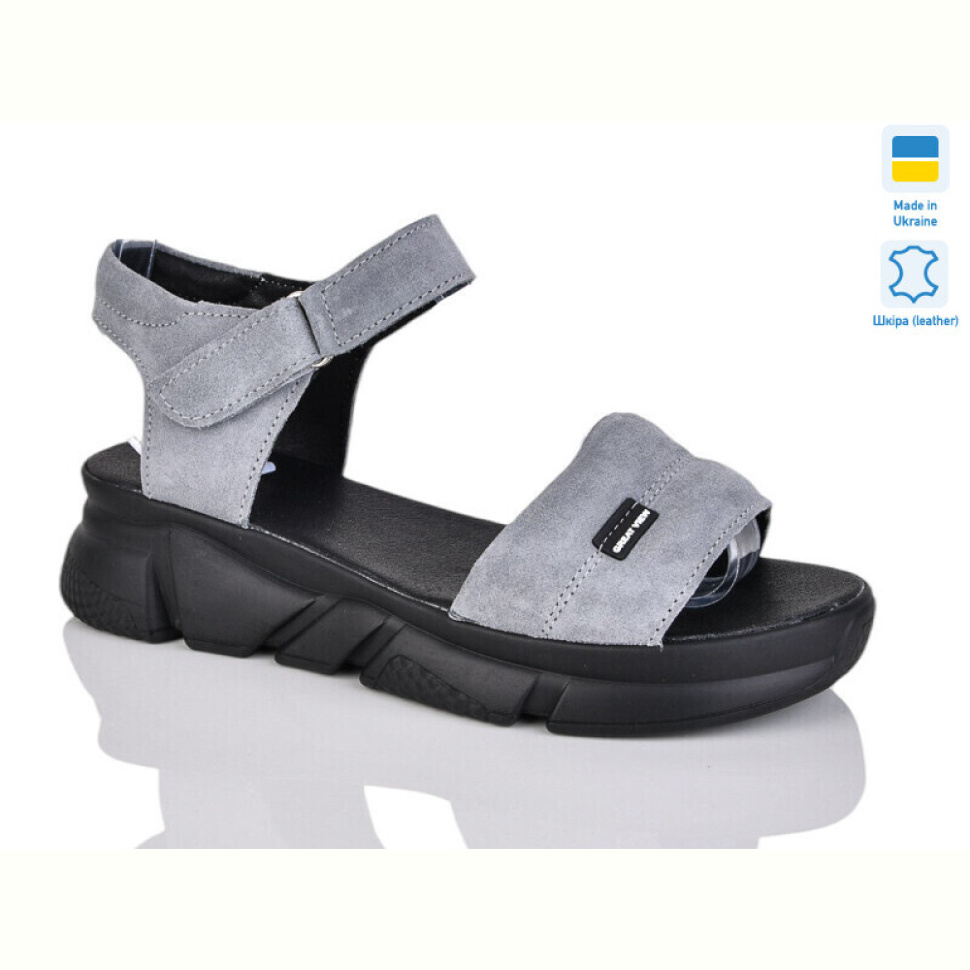 Босоножки Sali 1708-1 серый замш