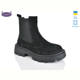 Ботинки Garti 367 чорний замш байка