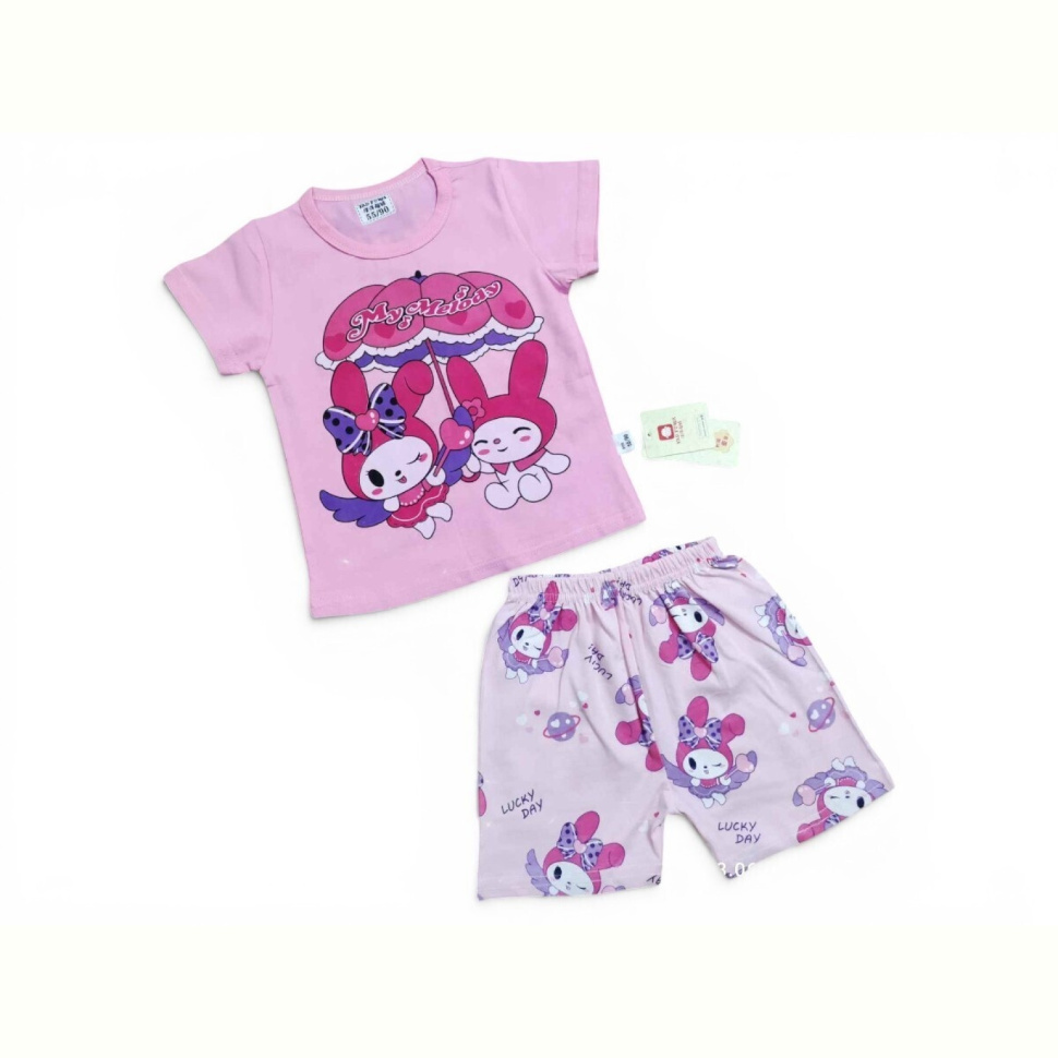 Костюм Kids-modnik 2619-1 комплект футболка-шорти рожевий
