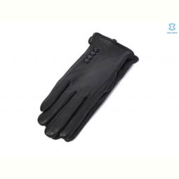 Перчатки RuBi 4 black шкіра олень махра