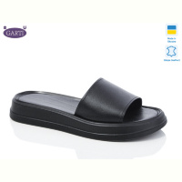 Шлепки Garti 0197 чорна шкіра