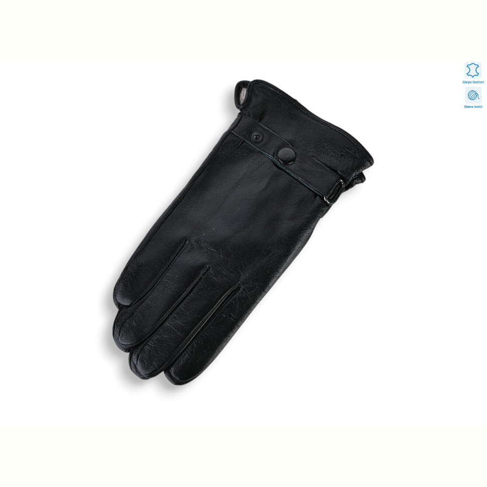 Перчатки Королева GN05-09М шкіра вовна black