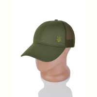 Кепка STARK Трикотаж з вишивкою тризуб та сіткою green