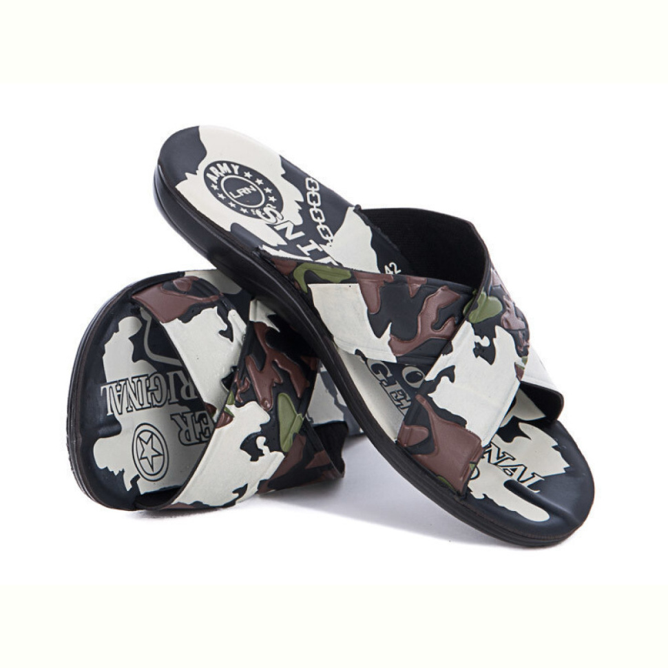 Шлепки Selena камуфляж тапок белый Шлепки Selena камуфляж тапок белый