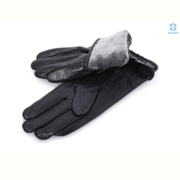 Перчатки RuBi 3 black шкіра кози махра