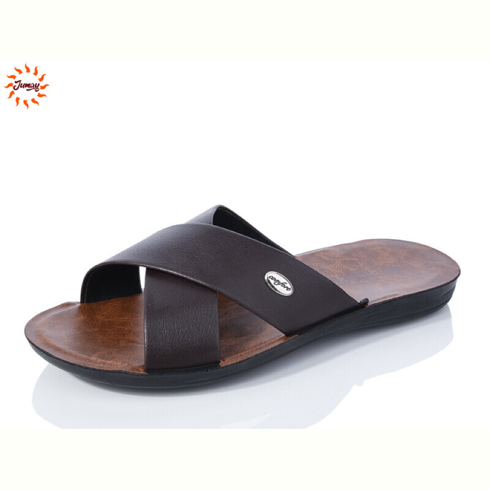 Шлепки Jumay SPH хрест коричневий