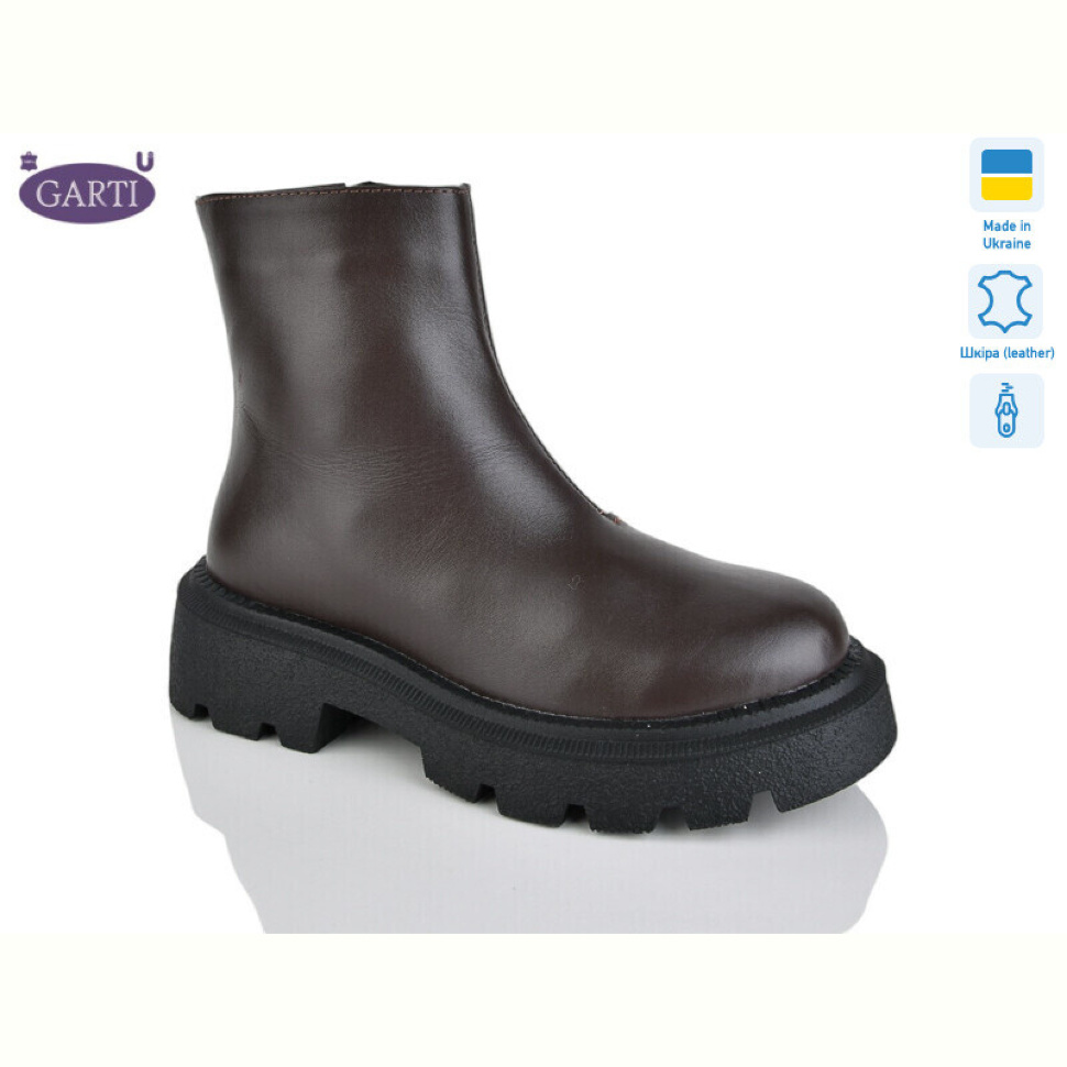Ботинки Garti 6725 корич шкіра байка