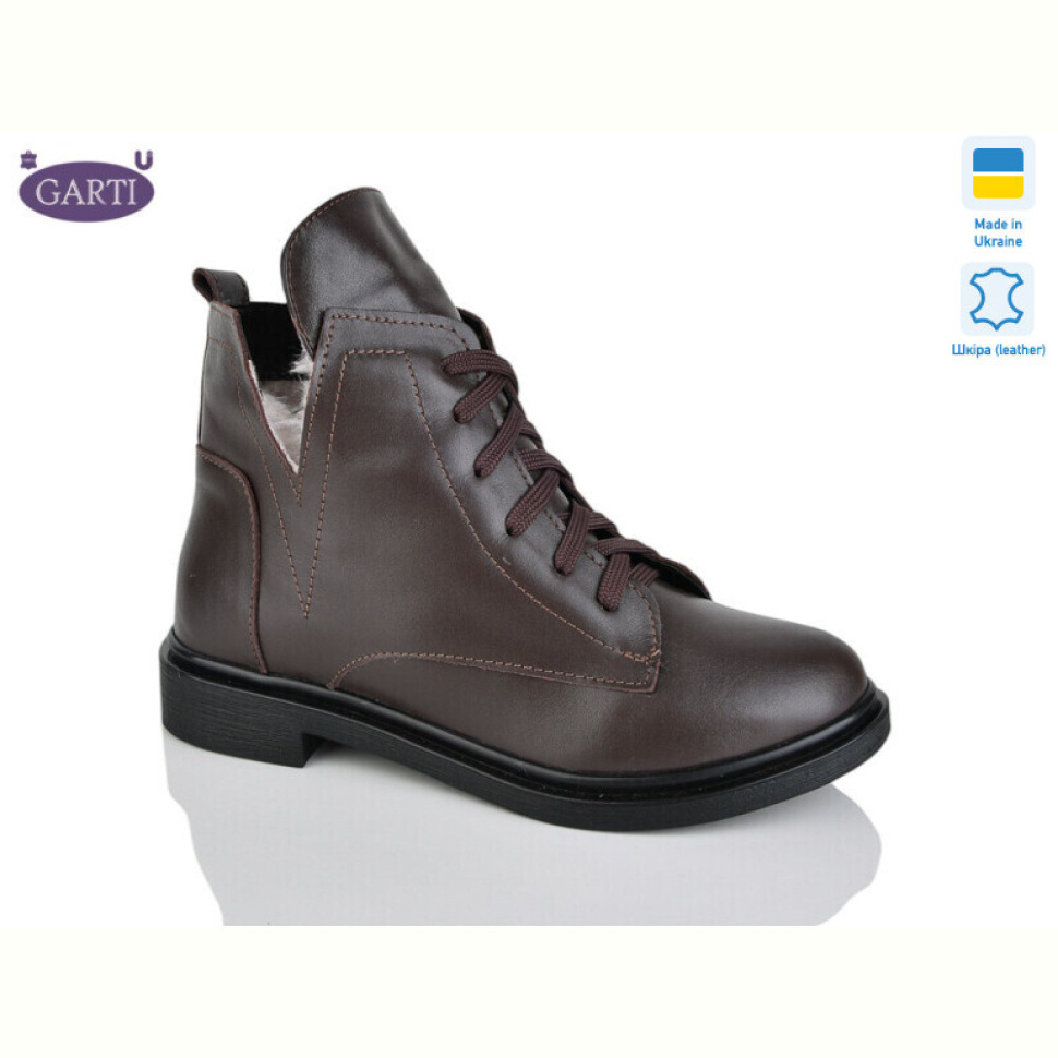 Ботинки Garti 209 корич шкіра хутро