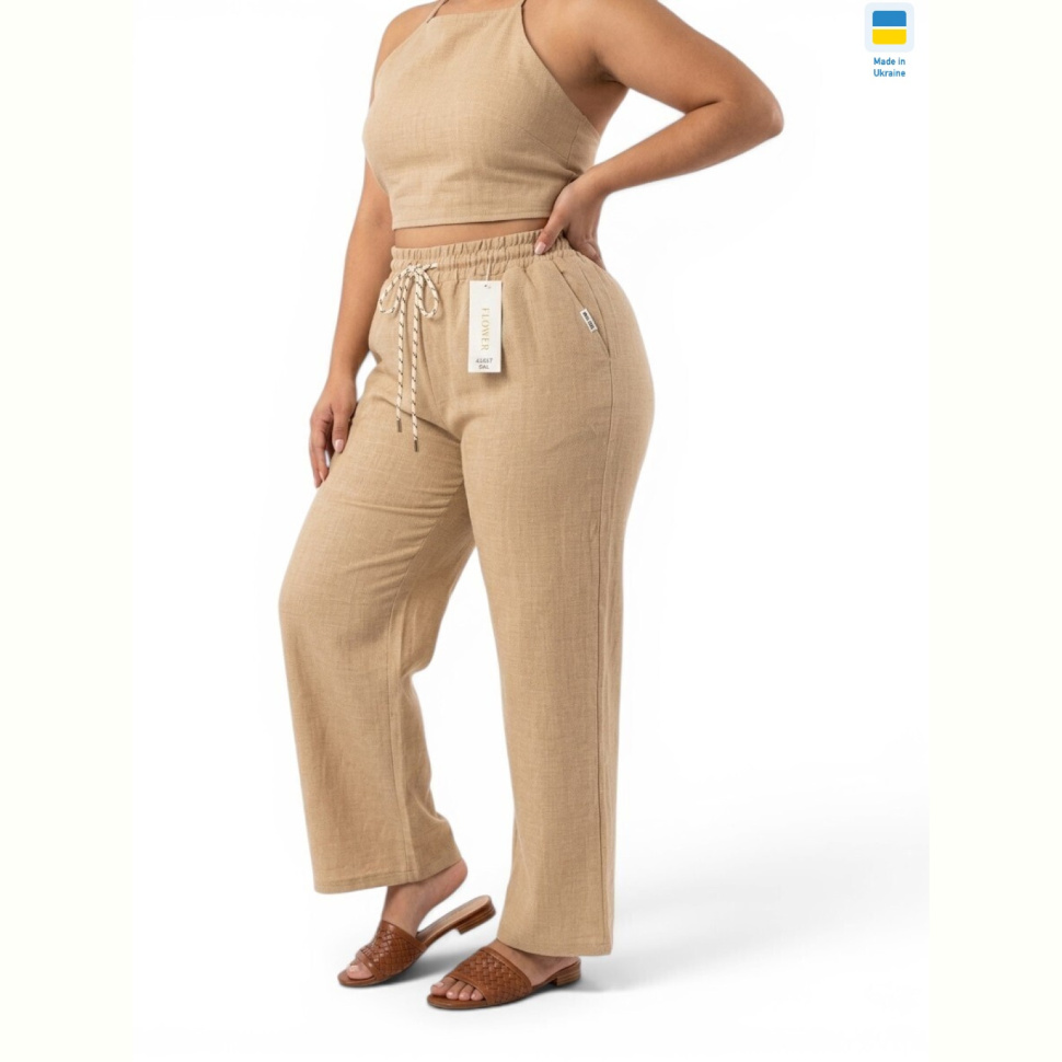 Брюки Sport style 49047 св.бежевий