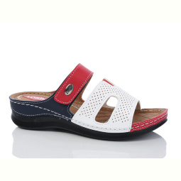 Шлепки Sali-2 013-77 white-navy-red