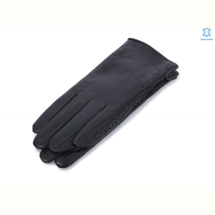 Перчатки RuBi 718 black шкіра кози махра