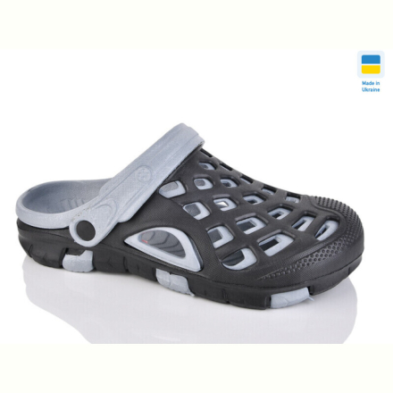 Кроксы Lot Shoes N308 чорно-сірий
