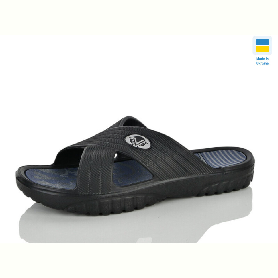 Шлепки M&L  Alex13 B003 чорно-т.синій