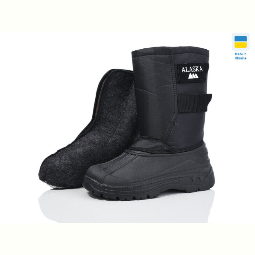 Сапоги из пены Inblue Бахіл липучка чорний