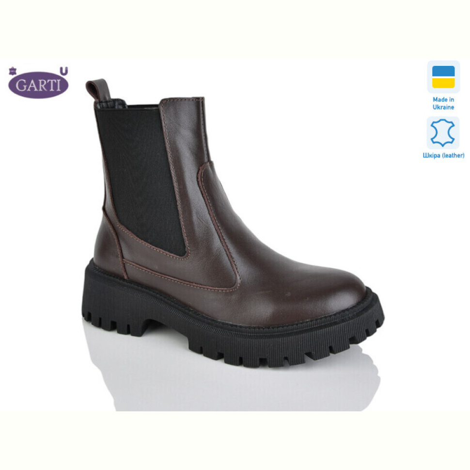 Ботинки Garti 361 корич шкіра хутро