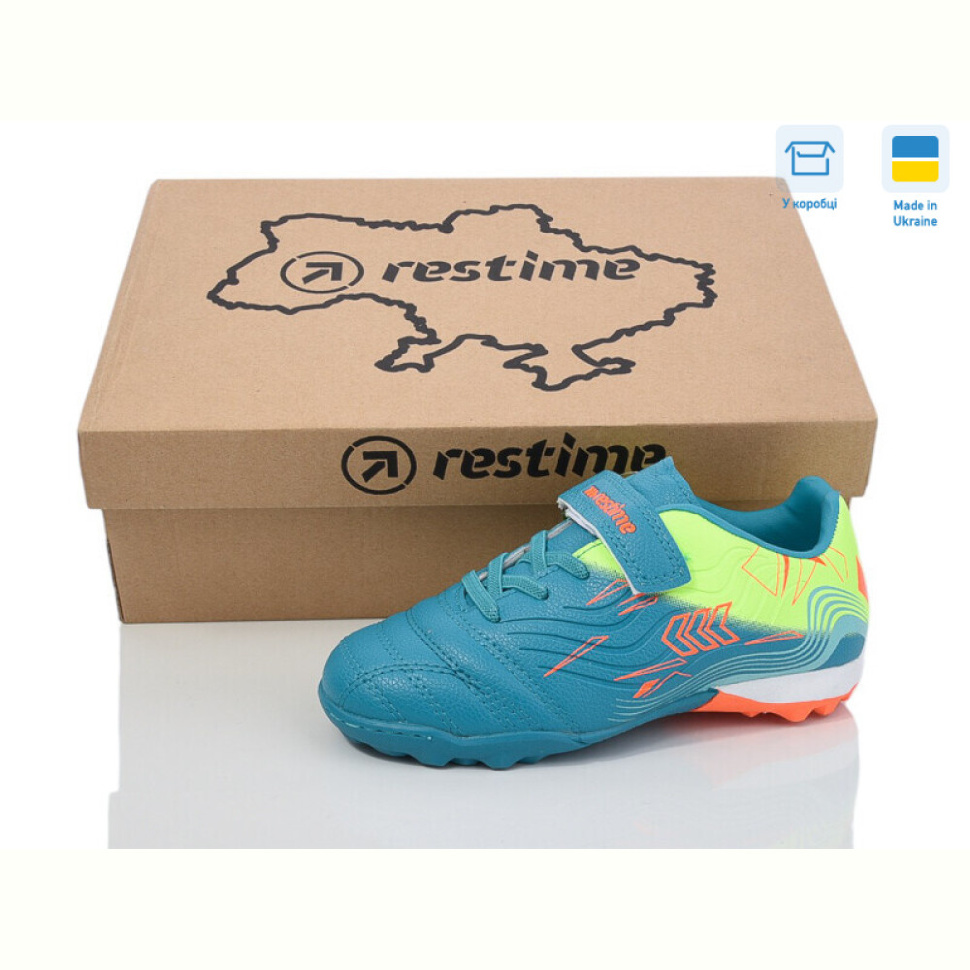 Футбольная обувь Restime DD024137-1 cyan-orange Футбольная обувь Restime DD024137-1 cyan-orange