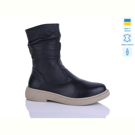 Ботинки Sali 19 чорний к беж-п.зима