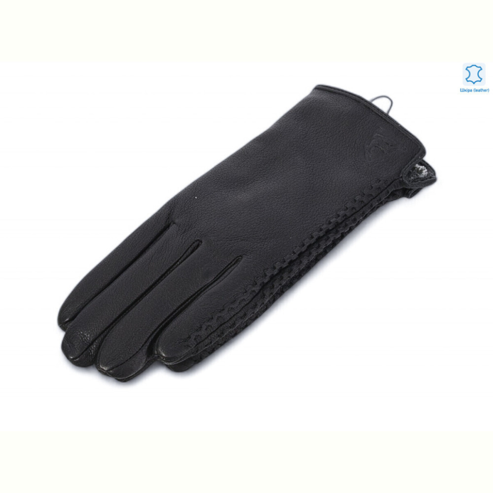 Перчатки RuBi 718 black шкіра олень махра