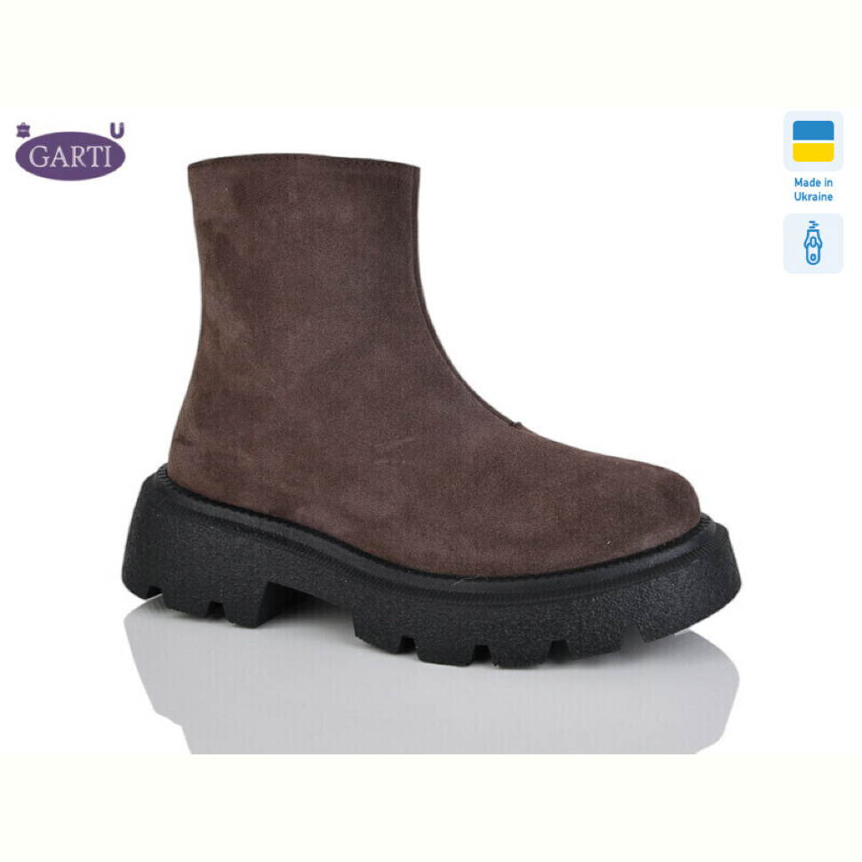 Ботинки Garti 6725 корич замш байка
