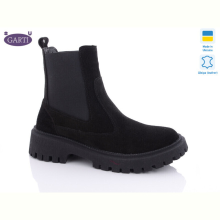 Ботинки Garti 361 черний замш байка