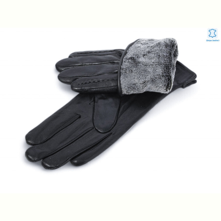 Перчатки RuBi 1138 black шкіра кози махра