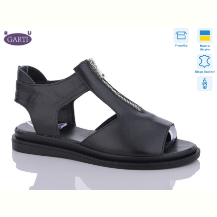 Босоножки Garti 0127 чорна шкіра