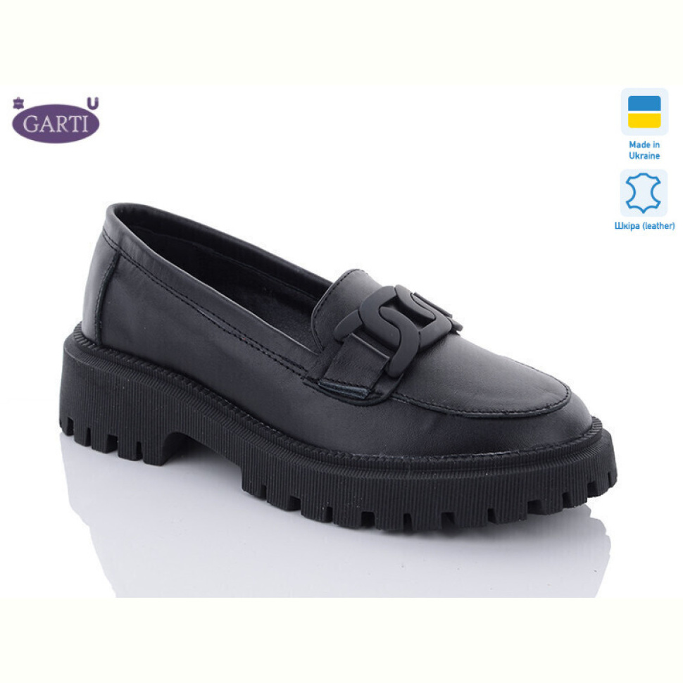 Туфли Garti 417 чорна шкіра