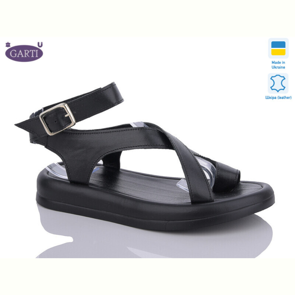 Босоножки Garti 0191 чорна шкіра-old