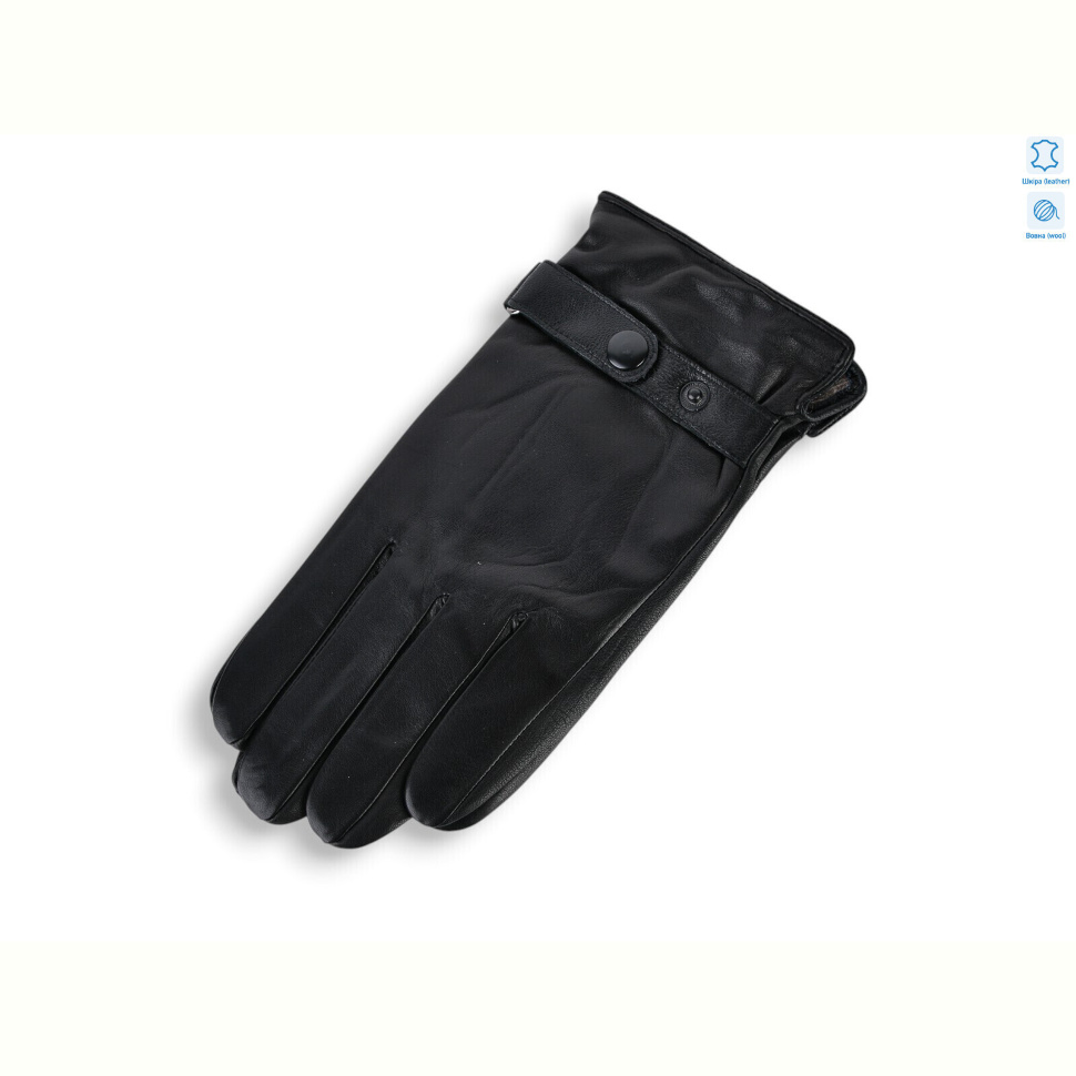 Перчатки Королева YA07М шкіра вовна black Перчатки Королева YA07М шкіра вовна black