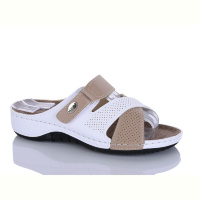 Шлепки Sali-2 05-29 білий-корич.к.