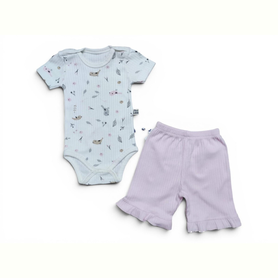 Костюм Kids-modnik 41003 комплект для малюків боді-шорти рожевий