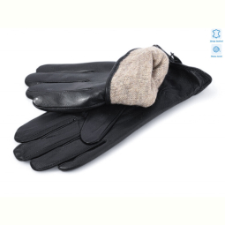 Перчатки RuBi 4 black шкіра вовна