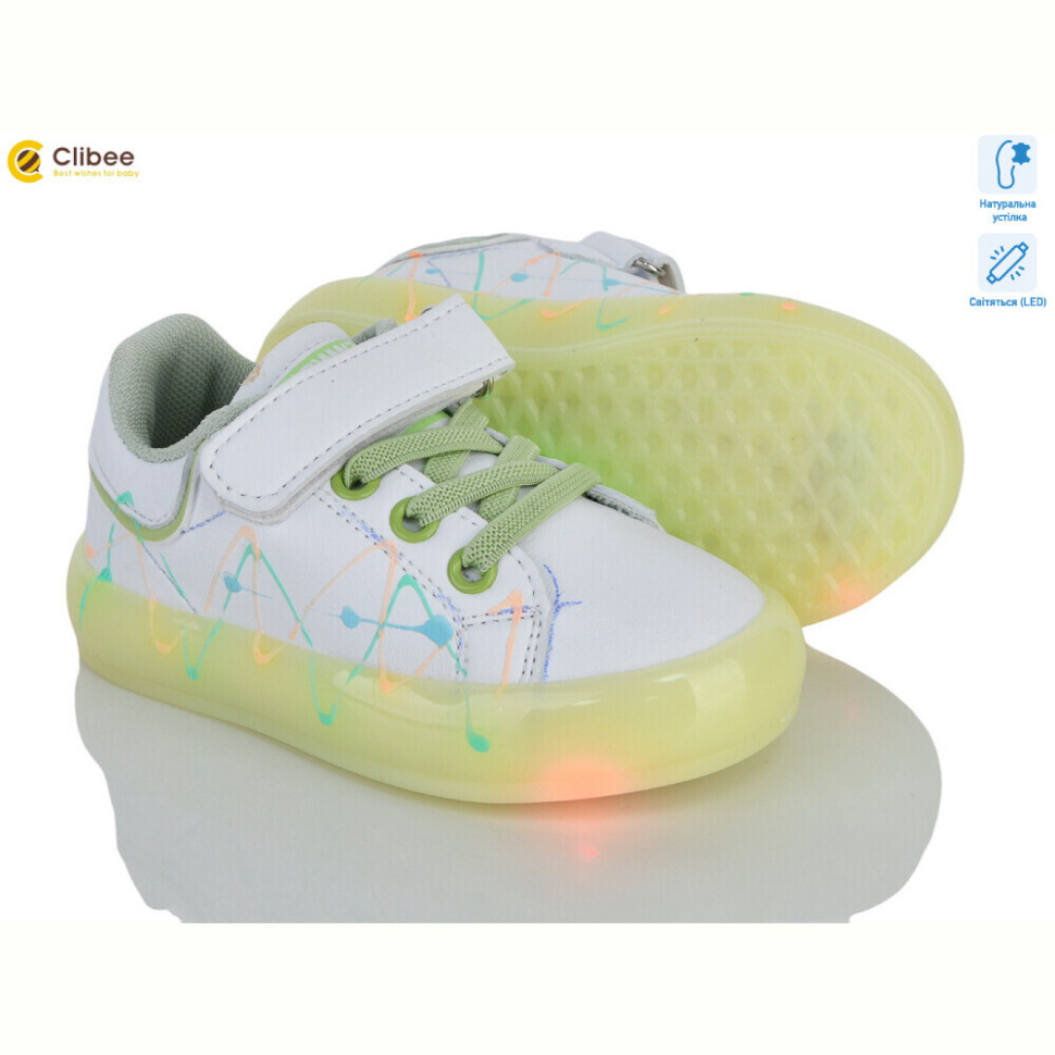 Кроссовки Clibee NC57-1 green LED Кроссовки Clibee NC57-1 green LED