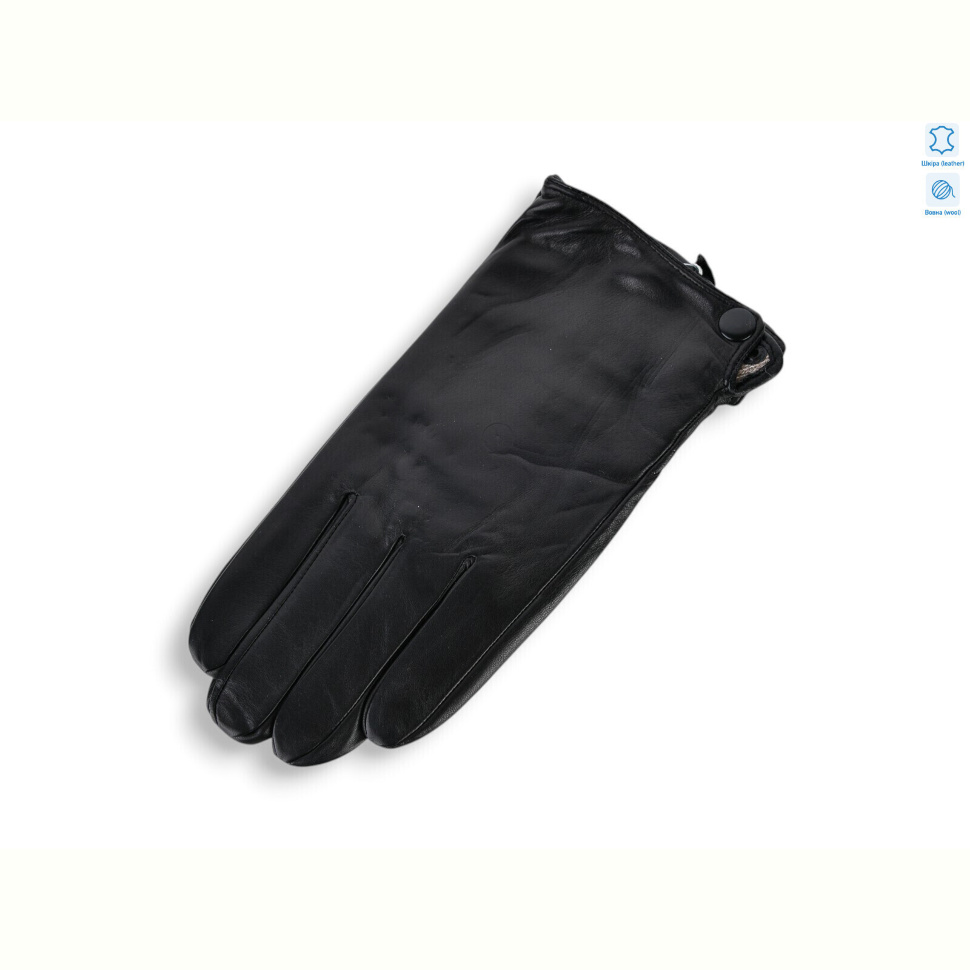 Перчатки Королева YA06М шкіра вовна black Перчатки Королева YA06М шкіра вовна black
