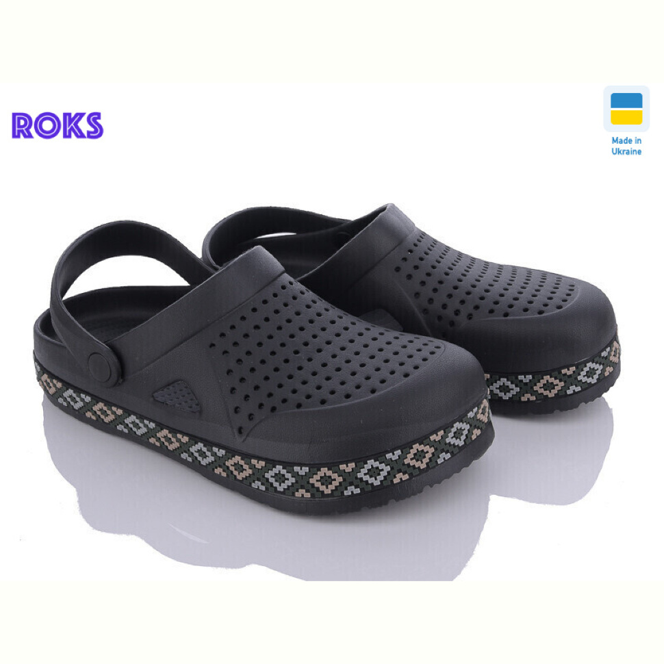 Кроксы Roks Dago 521 вишивка чорний