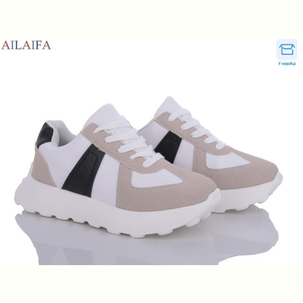 Кроссовки Ailaifa 2395-2 white-black піна