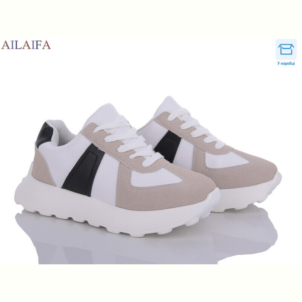 Кроссовки Ailaifa 2395-2 white-black піна