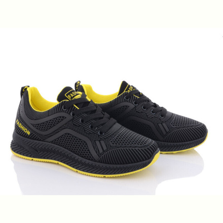Кроссовки Violeta 197-143 black-yellow
