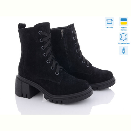 Ботинки Mona Lisa 77 чорний замш
