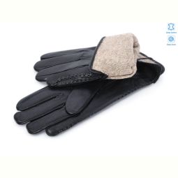 Перчатки RuBi 718 black шкіра вовна