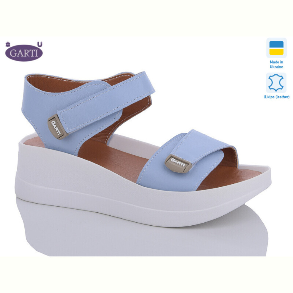 Босоножки Garti 0196 блакитна шкіра