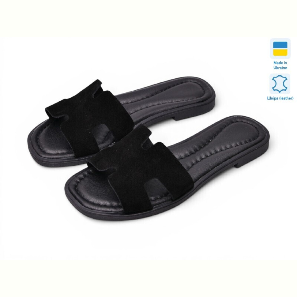 Шлепки Prime-Opt Paradize SL-3104 чорний замш